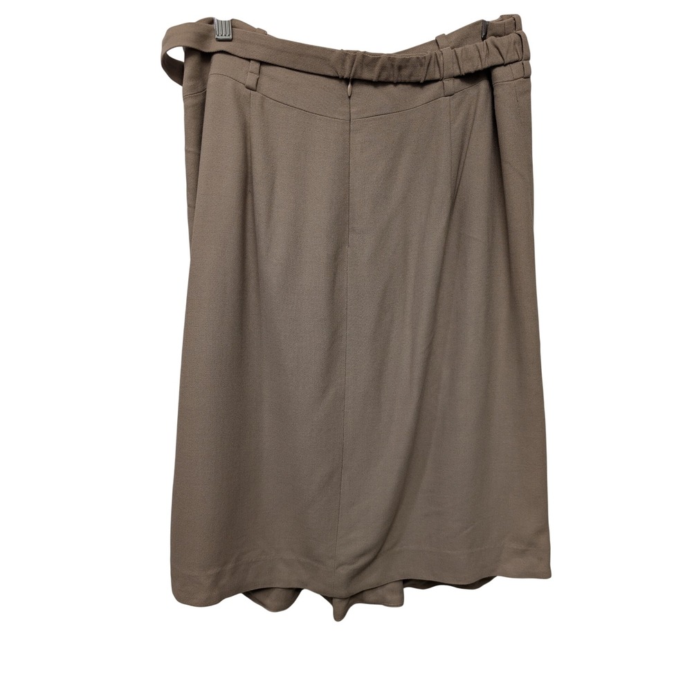 Vintage Class Roberto Cavalli Beige Pleated Belted Skirt Knee Length Wool Blend - Picture 2 of 8